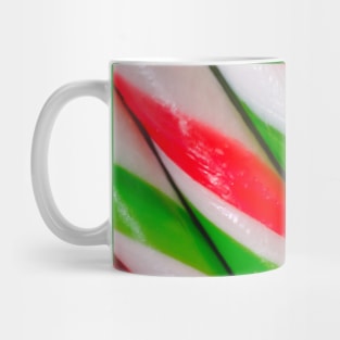 Red and Green Candy Canes Diagonal Stripes Photo Mug